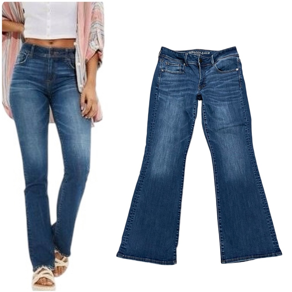 American Eagle Kick Boot Womens 12 Super Stretch Jeans Blue